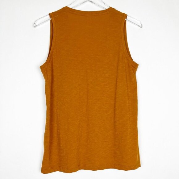 Madewell Whisper Cotton V-Neck Tank. Spiced Olive. Size S - Picture 9 of 11